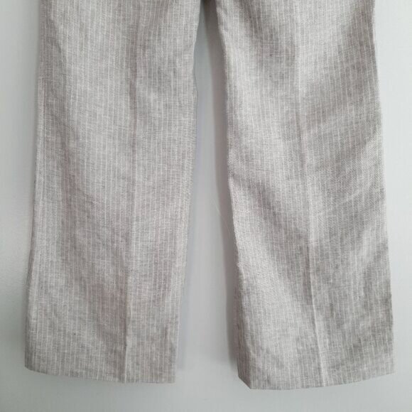 BANANA REPUBLIC | 100% Linen Martin Fit Pin-Stripe Dress Pants Unlined Gray Sz 2 - Picture 11 of 13